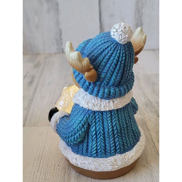 Reindeer silver wreath light up Xmas figure glitter mistletoe - Picture 5 of 7